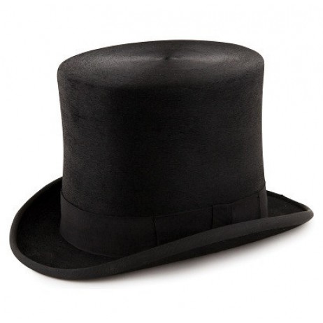 Christys Black Polished Fur Taller Top Hat